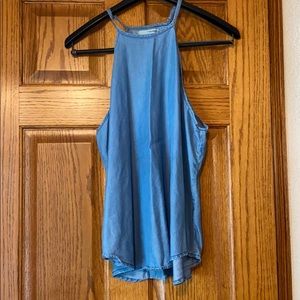 Chambray High Neck Tank